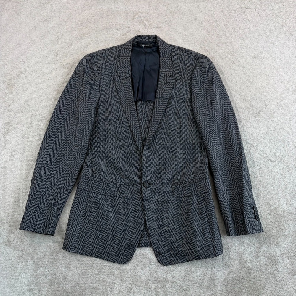 Prada Milano Blazer Jacket Sport Coat Men 36R Grey Black Geo Wool Blend‎ Italy